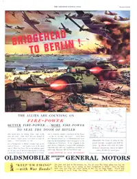 1943 Full page wartime magazine ad for Oldsmobiles