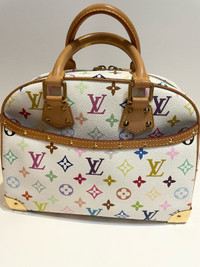 Authenticated Louis Vuitton White Multicolor Monogram