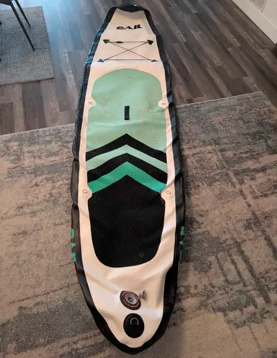 10x32 All arounder Paddleboard kit. Comes with pump, fin, paddle, life vest, etc.