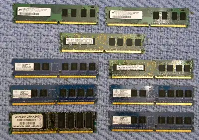 Desktop Ram Memory - $3.00 each Samsung Dsktp 256MB DDR PC-2700U 184-Pin 266MHz Nanya Desktop 4-512M...