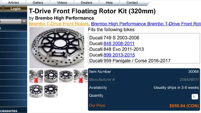 Brembo HP Floating TDrive Brake Rotors Street Race Motorcycles in Other in Barrie - Image 6