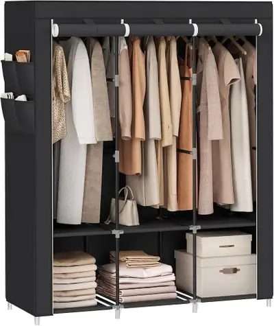 Portable Closet, Wardrobe Closet Organizer with Cover, 3 Hanging, View more