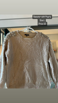 Sweater with pearls large