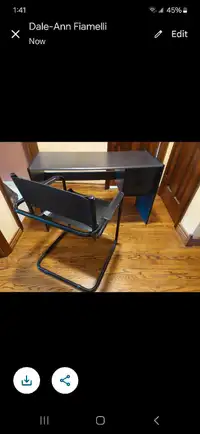 Office desk with drawer and chair