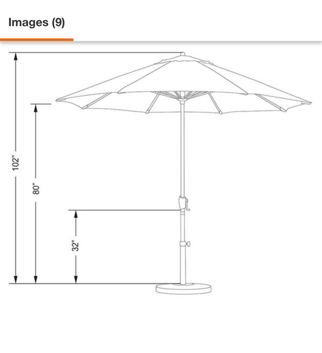 9 ft. Aluminum Auto Tilt Patio Umbrella in Lemon Olefin in Patio & Garden Furniture in Markham / York Region - Image 4