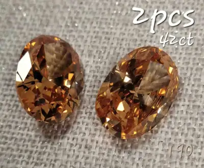 Ens de 2 Zircons 13x18mm. Dark champagne cubic zircon set., View more
