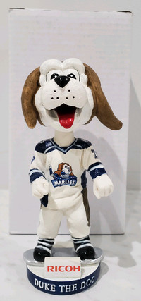 Duke the dog on snowboard toronto marlies bobblehead