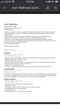 Looking for Full Time Construction / Labour Work
