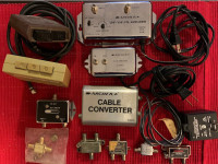 Coaxial / RCA converters splitters amplifiers ABC / AB switches