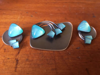 Vintage Brooch and  Clip On Earrings