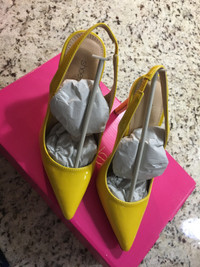 Two Sling Back Pumps-Yellow and Pink