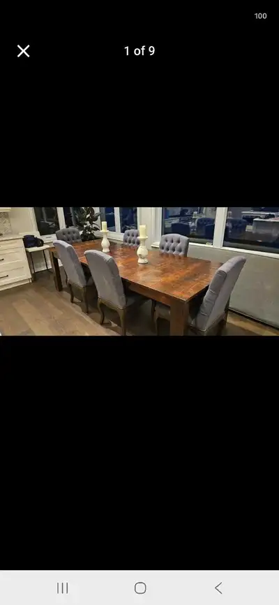 Custom Solid Wood Dining Room Set - Table (2 Leaves) + 8 Chairs , View more