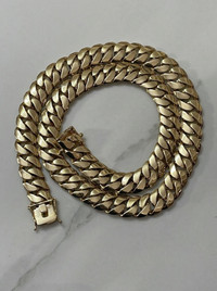 16mm SOLID hand made Miami cuban link chain 24” 10k gold