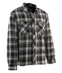 Grey Plaid Quilted Flannel Shirt Stock# 9340