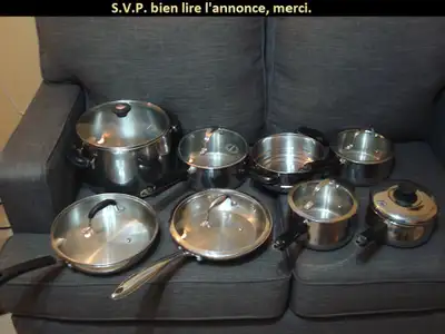 Chaudrons et poêles en stainless, 80$., View more