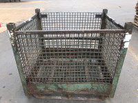 USED GM5131 STYLE WIRE BINS. 54"X44"X48"H. ZE-21 WIRE BASKETS.