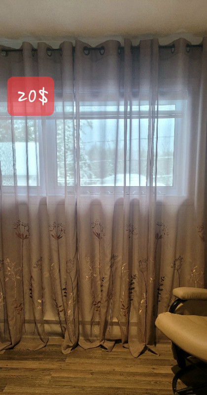 Rideaux 54 x 95 aspect lin dans Habillage de fenêtres  à Ville de Québec - Image 2