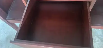 wood Bookcase with shelves + display glass cupboards hutch, View more