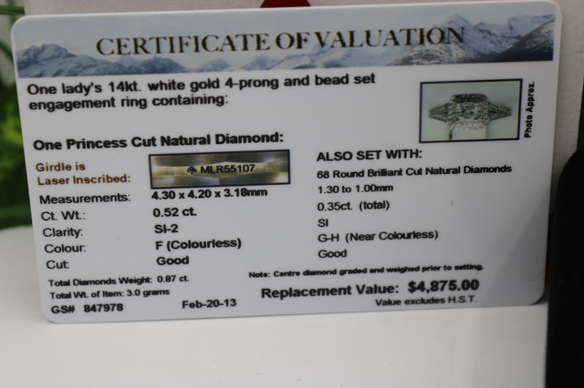 14KT White Gold Double Halo Princess Cut Ring [3.0g] (#1281) in Jewellery & Watches in City of Halifax - Image 2