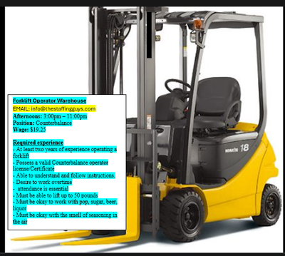 Forklift Operator Mississauga, View more