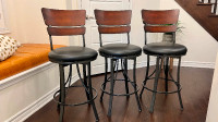 Counter Chairs - 3 Bar Chairs - Kitchen Island Chairs
