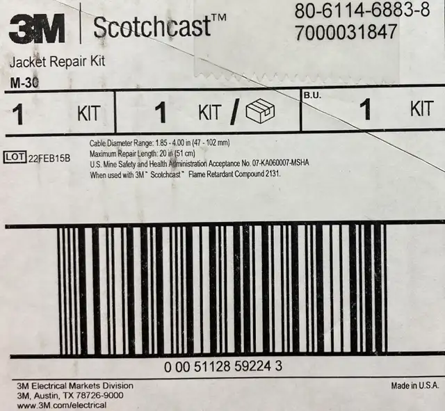 (NEW) 3M Scotchcast M-Series Cable Repair Kit M-20 in Other in City of Toronto - Image 3