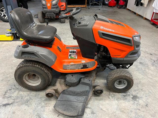 Lawn tractors Husqvarna 48” riding lawnmowers for sale in Lawnmowers & Leaf Blowers in Penticton - Image 2
