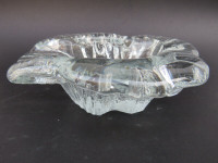 Vintage Blenko glass frost textured ashtray repurposed serving