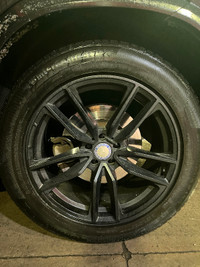 Mercedes wheels with snow tires and blackened screws