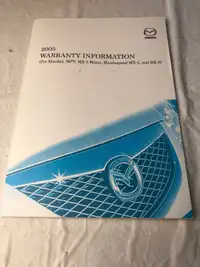 2005 MAZDA WARRANTY INFORMATION BOOKLET #M1131
