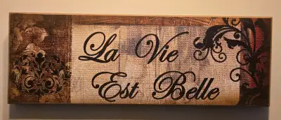 Cadre en bois:  ''La vie est belle'', View more
