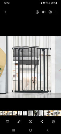 Extra Tall Dog Gate with Door, Pressure Fit, Auto Close