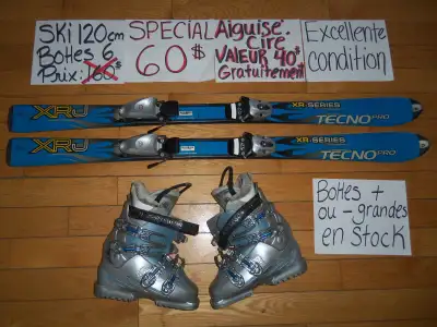 ENSEMBLES KITS DE SKI ALPIN TWIN TIP 120 130 CM, View more