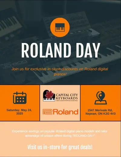 Digital piano in-Store special ROLAND DAY! SATURDAY, May 24, 202, View more