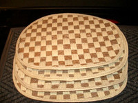 Placemats: Set of 4 woven mats 17 inches x 12 1/2 inches $5 for