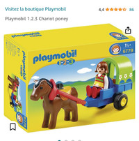 Playmobil 123 - Chariot - Formule 1 - Pêcheur - Quad - Voiture