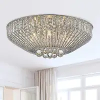 Beautiful 17" 5-Light Flush Mount with Crystal Accents. LED lig
