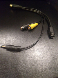 10 Pin Audio and Video DIN Cable to RCA / 3.5 mm / S-Video