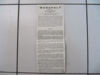 Vintage Parker Brothers Monopoly Canada Instructions Circa 1961