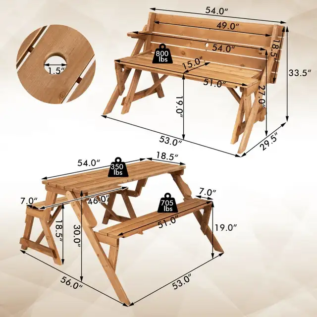 WAREHOUSE SALE ON 2 in 1 Picnic Table!! Retail $300 in Other Tables in Cambridge - Image 4