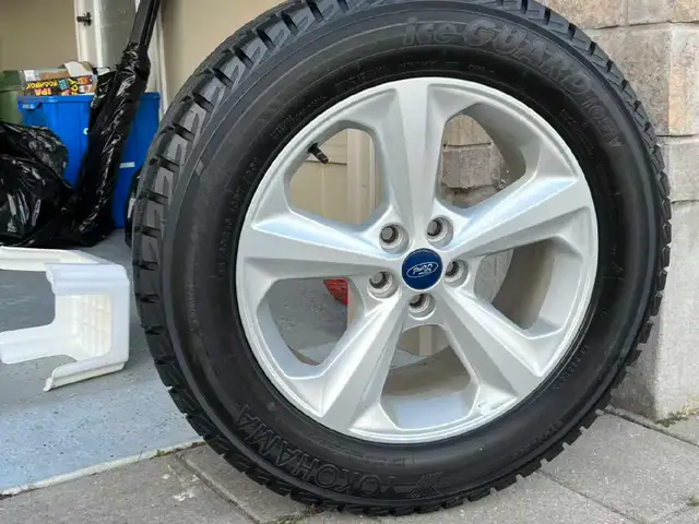 Selling complete set  of  4 aluminum alloy rims with snow tires in Tires & Rims in London - Image 2