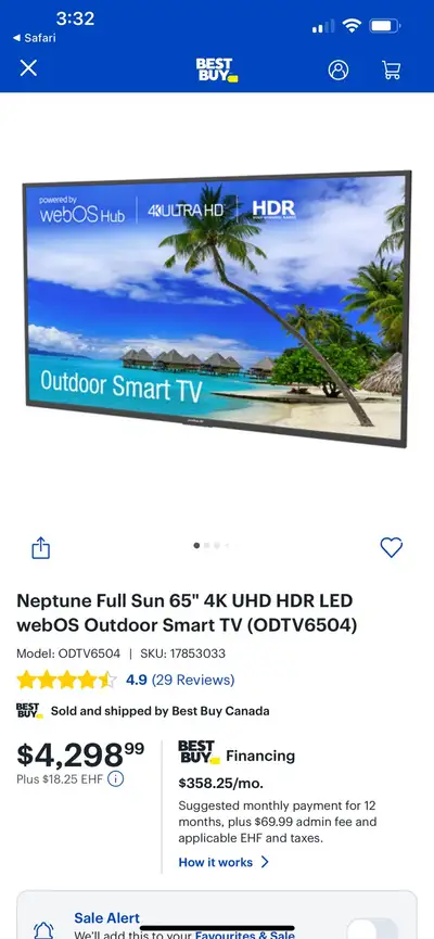 65” Outdoor TV, View more
