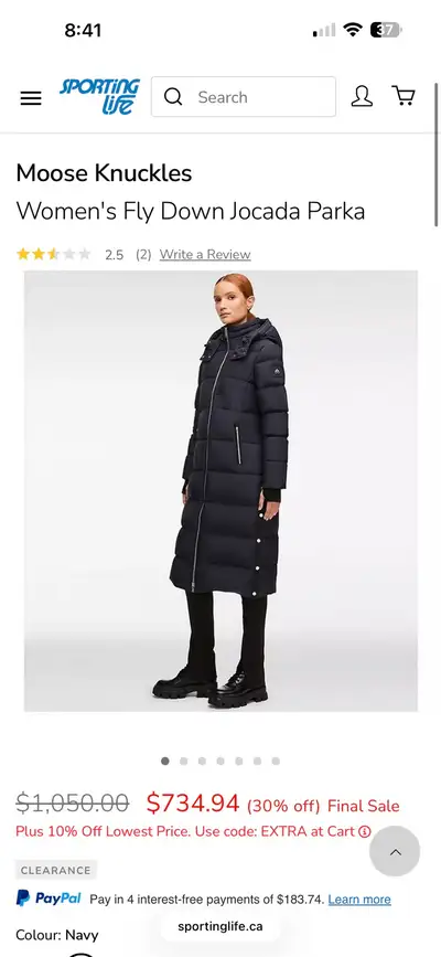 Moose Knuckles Woman’s Fly Down Jocada Parka XS, View more