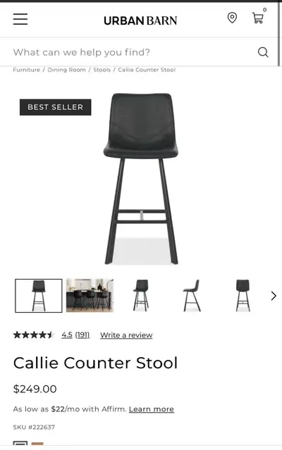 Urban Barn Stools (2) - perfect condition!!, View more