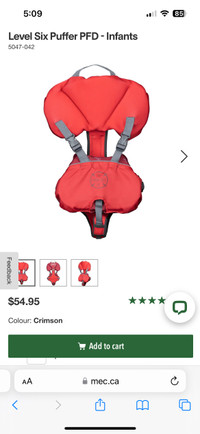 Mec infant life jacket 