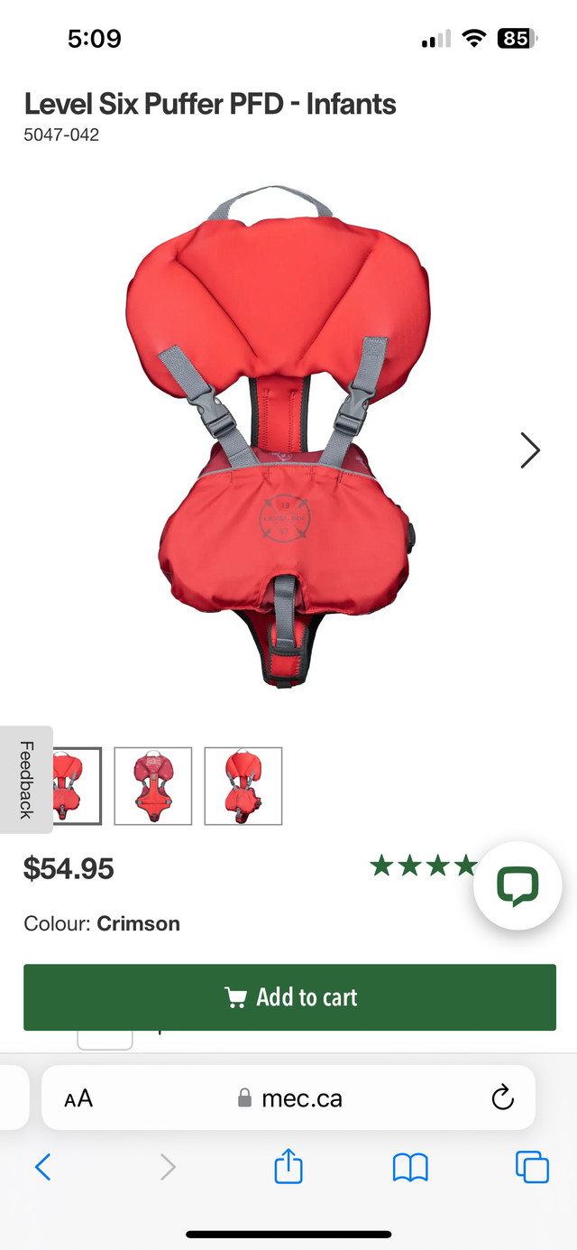 Mec infant life jacket  in Clothing in North Bay