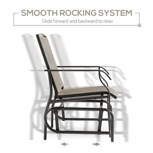 Outsunny 3pc Outdoor Glider Chairs one table Glider Rocking  in Patio & Garden Furniture in Markham / York Region - Image 4