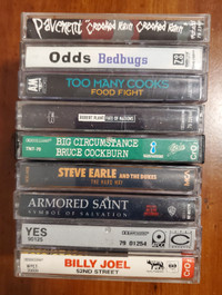 9 Mostly Rock Music Cassettes from the 80s to Mid 90s