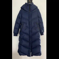 Below-knee down parka; rated -35 C; Soia & Kyo; size S