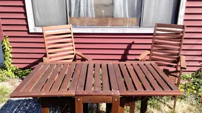 Ikea Folding Table+4 Reclining Folding Armchairs, View more